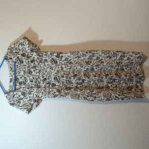 Yellowberry by Mikarose Dress Size S Fall Print Brown White